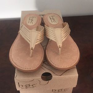 b.o.c Gold thong sandals